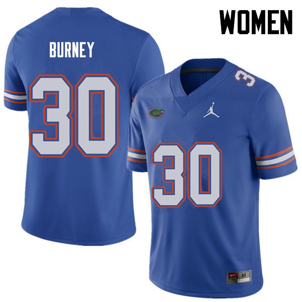 Jordan Brand Women #30 Amari Burney Florida Gators College Football Jerseys Royal